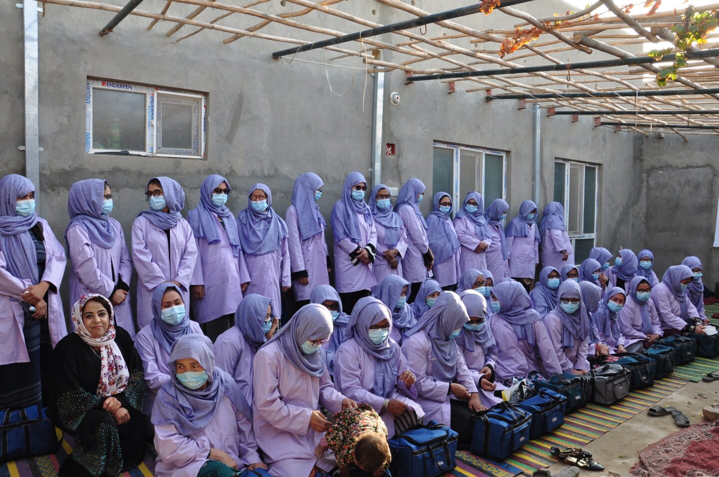 Community Health Services program volunteers in Afghanistan. Participants in project initiated by Label STEP and Turquoise Mountain.