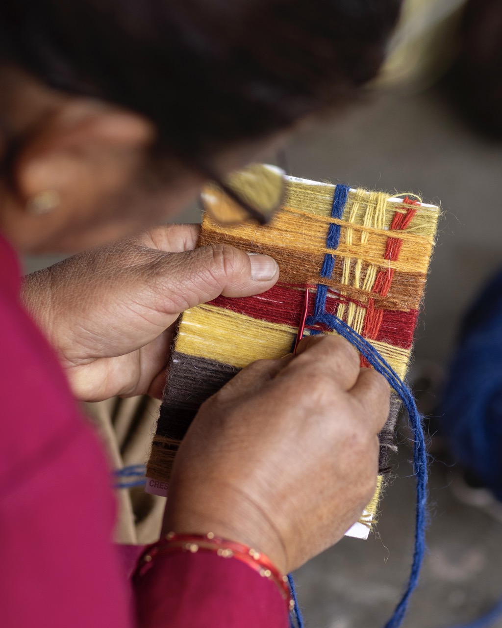 Creative Matters conducts an art workshop with the weavers in Kathmandu, Nepal, on March 12, 2025.
