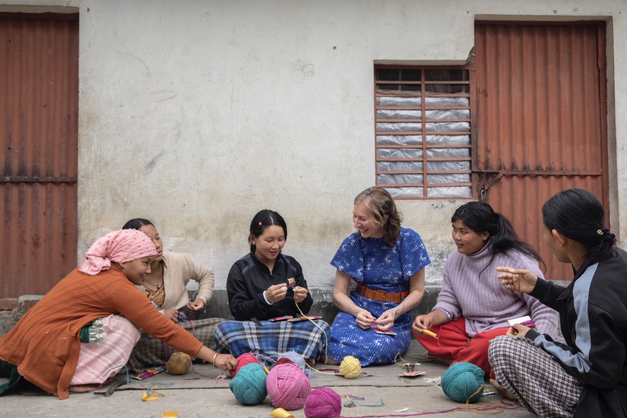 Creative Matters conducts an art workshop with the weavers in Kathmandu, Nepal, on March 12, 2025.